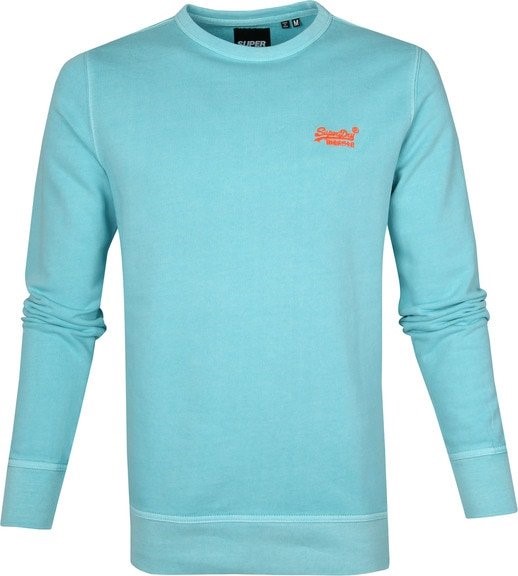 Superdry sweater lichtblauw neon detail