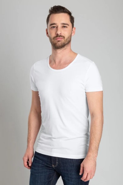 T-shirt met lage O-neck